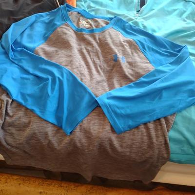 MEN'S SWIM TRUNKS (XL), SHIRTS (XL) AND BALL CAP