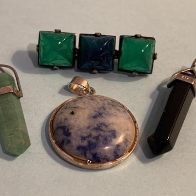 Vintage Sterling Pendant & Pin Lot