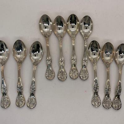 10 Silver-plate mini demitasse spoons