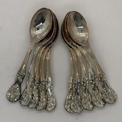 10 Silver-plate mini demitasse spoons