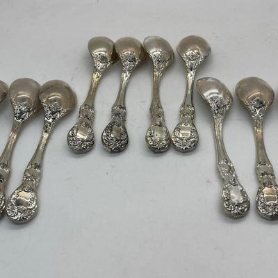 10 Silver-plate mini demitasse spoons