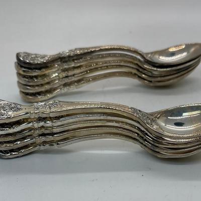 10 Silver-plate mini demitasse spoons