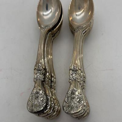 10 Silver-plate mini demitasse spoons