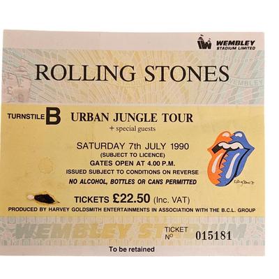 Rolling Stones Urban Jungle 1990 Tour Concert Program plus Original Ticket