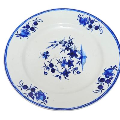 Rare 18th Century Derby English Porcelain Blue & White Floral Plate