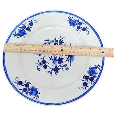 Rare 18th Century Derby English Porcelain Blue & White Floral Plate