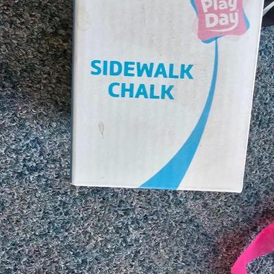 Summer kid toys and sidewalk Chalk