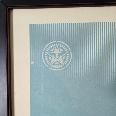 Signed Shepard Fairey " Greater Than Fear We The People Art " Print Offset 24x36