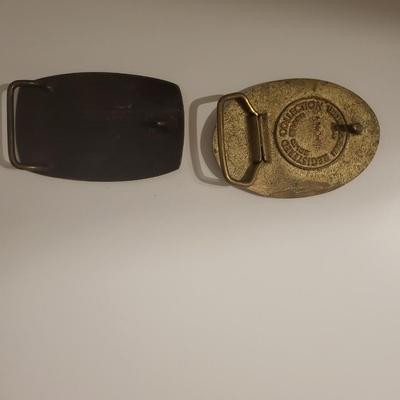 HOWARD HUGHES FLYING BOAT AND PEARL HARBOR BELT BUCKLES