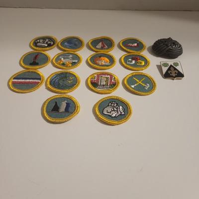 GIRL SCOUT PATCHES AND PINS, BOY SCOUT SCARF SLIDE