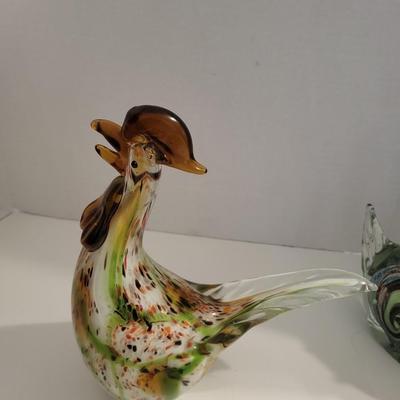 BLOWN GLASS ROOSTERS