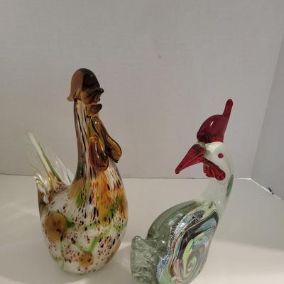 BLOWN GLASS ROOSTERS
