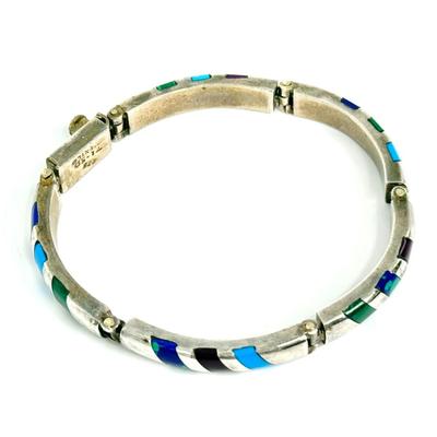 Vintage Sterling Silver .925 Bracelet with Stripe Design