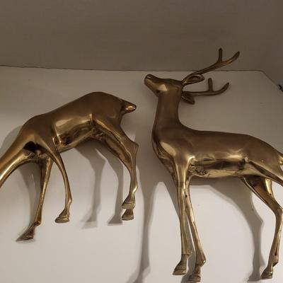 SOLID BRASS DEER FIGURES