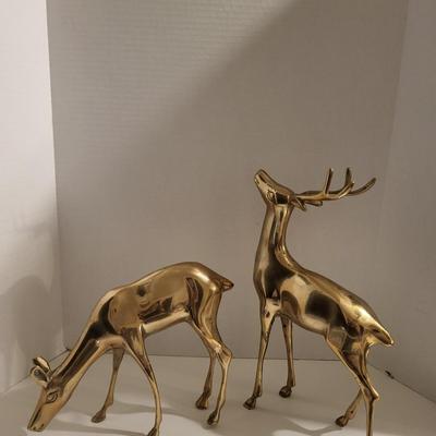 SOLID BRASS DEER FIGURES