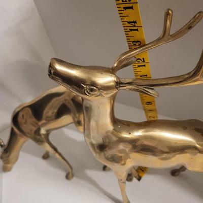 SOLID BRASS DEER FIGURES