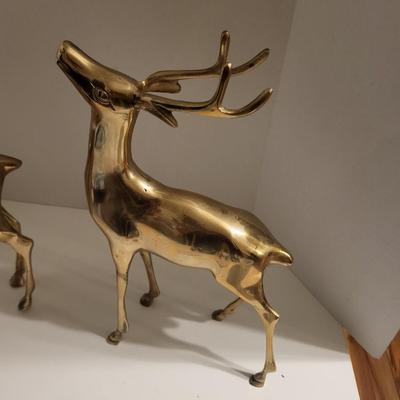 SOLID BRASS DEER FIGURES