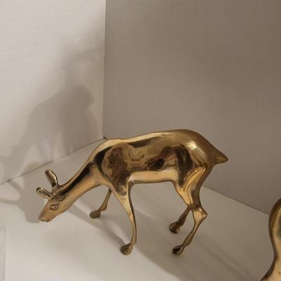 SOLID BRASS DEER FIGURES