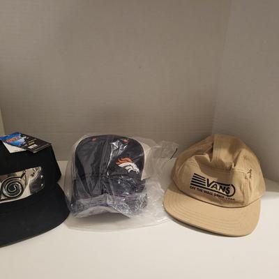 2 NEW BALL CAPS AND 1 VANS CAP