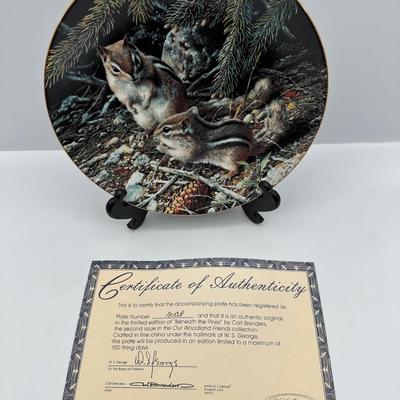 “Our Woodland Friends” w/ Authenticity-Set of 8 Collectible Plates, W.J. George