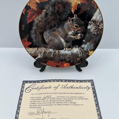 “Our Woodland Friends” w/ Authenticity-Set of 8 Collectible Plates, W.J. George