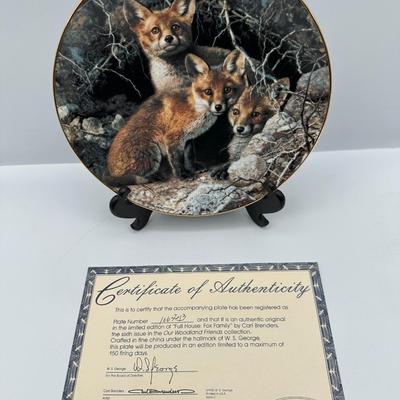 “Our Woodland Friends” w/ Authenticity-Set of 8 Collectible Plates, W.J. George