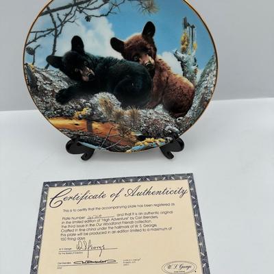 “Our Woodland Friends” w/ Authenticity-Set of 8 Collectible Plates, W.J. George