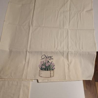 HAND EMBROIDERED FLOUR SACK TEA TOWELS