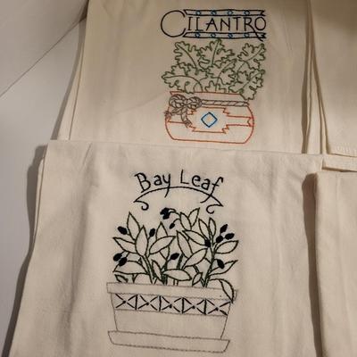 HAND EMBROIDERED FLOUR SACK TEA TOWELS