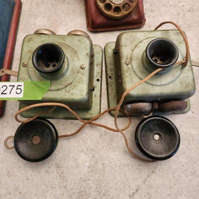 Metal Tin Toys See & Subtract, Adding Machine, Telephones