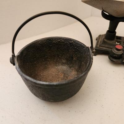 Cast Iron Toys Scale, Stove, Rocking Chair, Pot