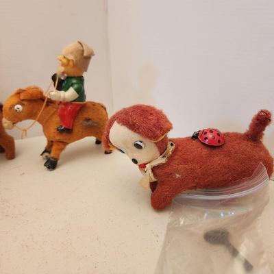 Vintage Windup Toys Monkey, Horses, Rabbits, Dog