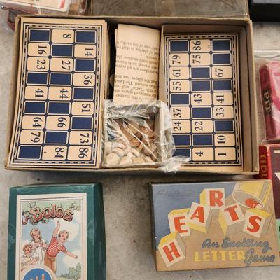 Large Lot of Board Games Pit, Lotto, Hearts, Parcheesi, Sorry, Tidley Winks, Wonderful Game of Oz Board