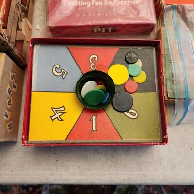 Large Lot of Board Games Pit, Lotto, Hearts, Parcheesi, Sorry, Tidley Winks, Wonderful Game of Oz Board