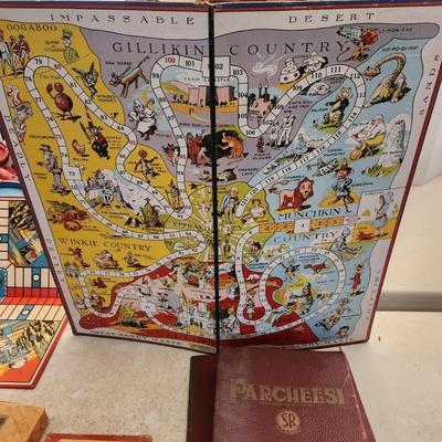Large Lot of Board Games Pit, Lotto, Hearts, Parcheesi, Sorry, Tidley Winks, Wonderful Game of Oz Board