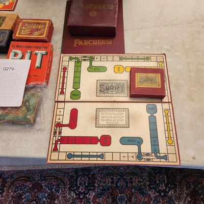 Large Lot of Board Games Pit, Lotto, Hearts, Parcheesi, Sorry, Tidley Winks, Wonderful Game of Oz Board