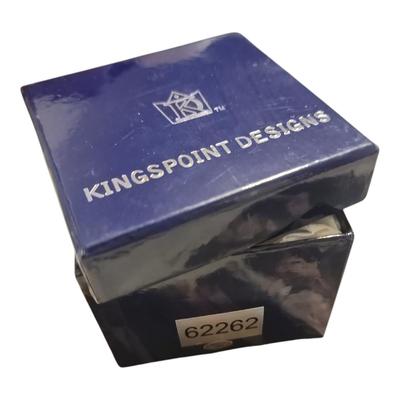 Kingspoint Enameled, Rhinestone Dalmatian trinket box with matching necklace