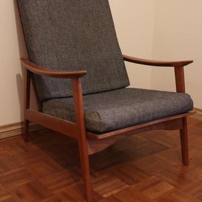 Vintage Mid Century Modern High Back Lounge Chair
