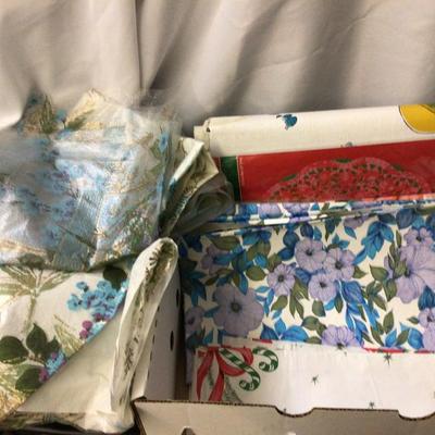 Vintage Plastic Table Clothes and Sheer Table Covers