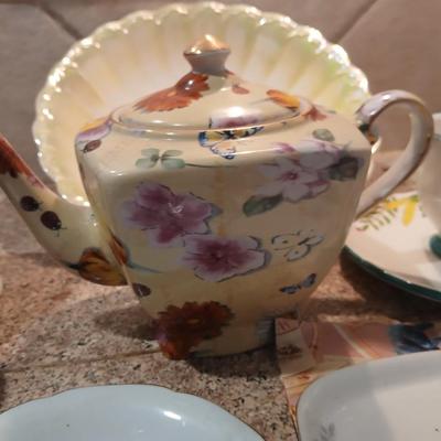 Teatime! Assortment of small dishware and a nice Mayfair collection tea pot