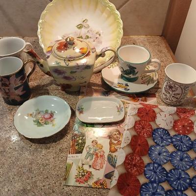 Teatime! Assortment of small dishware and a nice Mayfair collection tea pot
