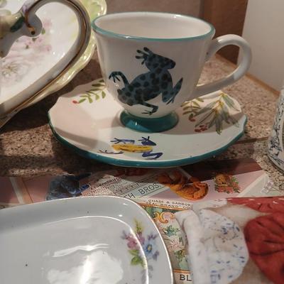 Teatime! Assortment of small dishware and a nice Mayfair collection tea pot