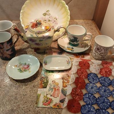 Teatime! Assortment of small dishware and a nice Mayfair collection tea pot