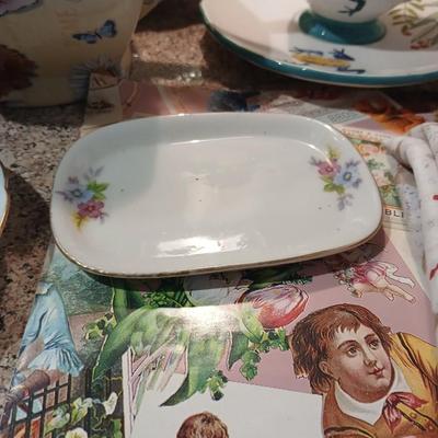 Teatime! Assortment of small dishware and a nice Mayfair collection tea pot