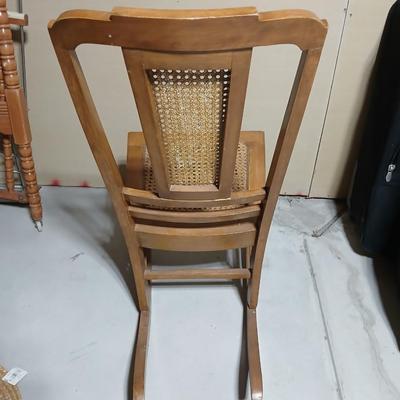 Antique Helmer Mfg. cane backed Rocking Chair with Cane Seat
