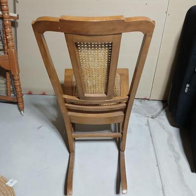 Antique Helmer Mfg. cane backed Rocking Chair with Cane Seat
