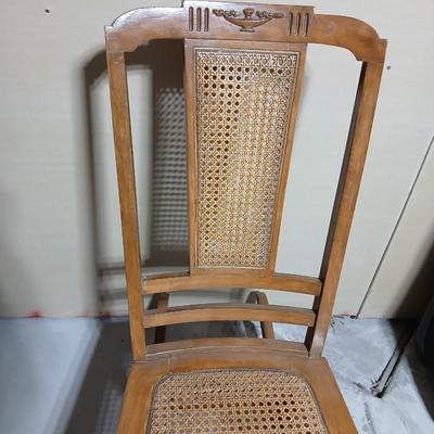 Antique Helmer Mfg. cane backed Rocking Chair with Cane Seat