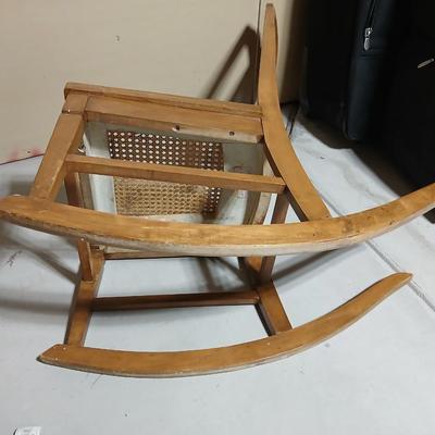 Antique Helmer Mfg. cane backed Rocking Chair with Cane Seat