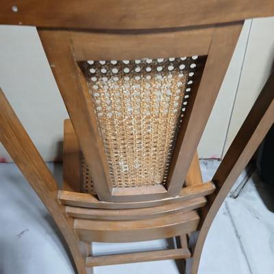 Antique Helmer Mfg. cane backed Rocking Chair with Cane Seat