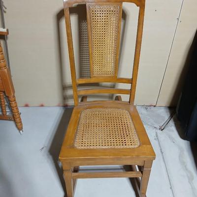 Antique Helmer Mfg. cane backed Rocking Chair with Cane Seat